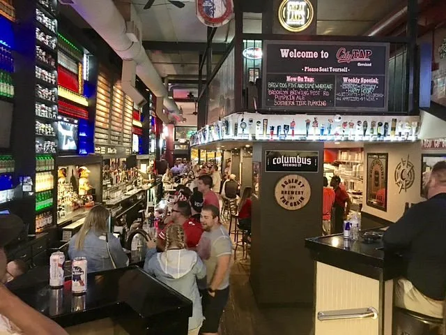 Interior and bar at City Tap Cleveland