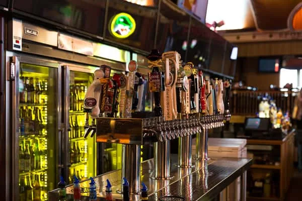 Beer taps at Winking Lizard in Avon