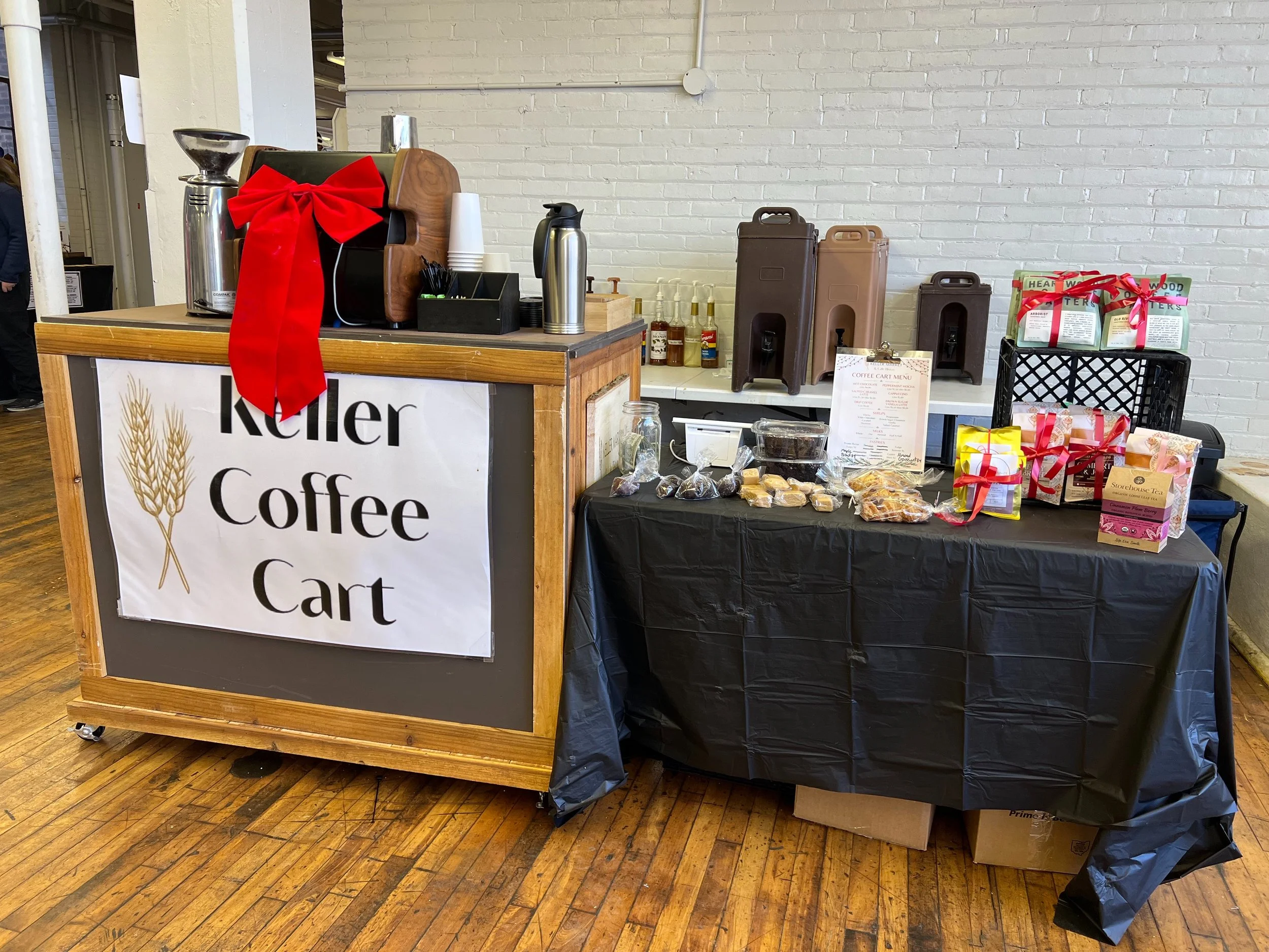 Keller Market coffee cart with espresso equipment