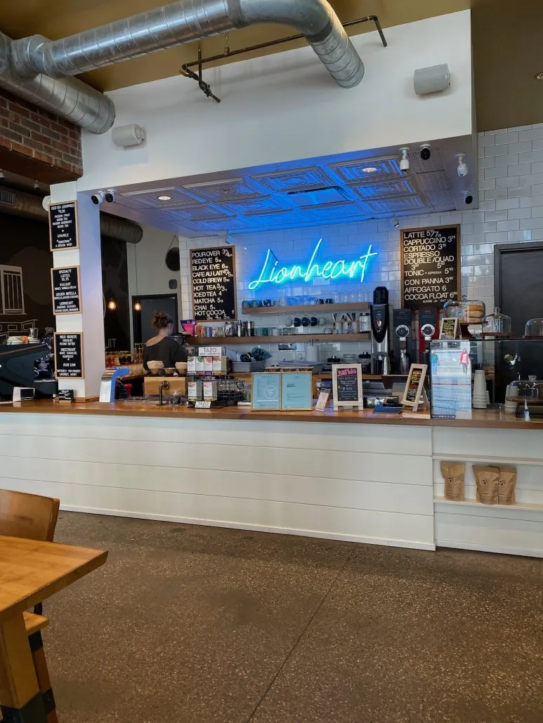 Lion Heart Coffee counter and menu boards