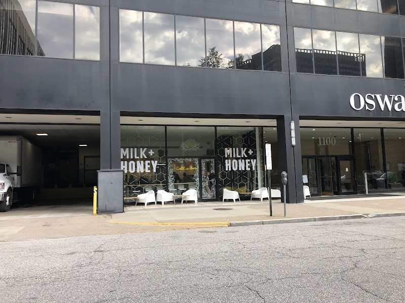 Milk and Honey coffee shop storefront