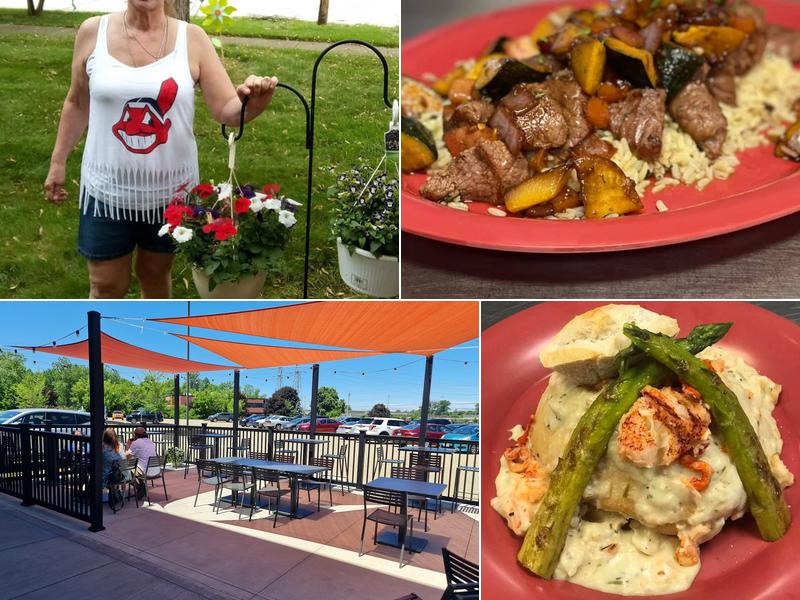 Perk Cup Cafe patio and food
