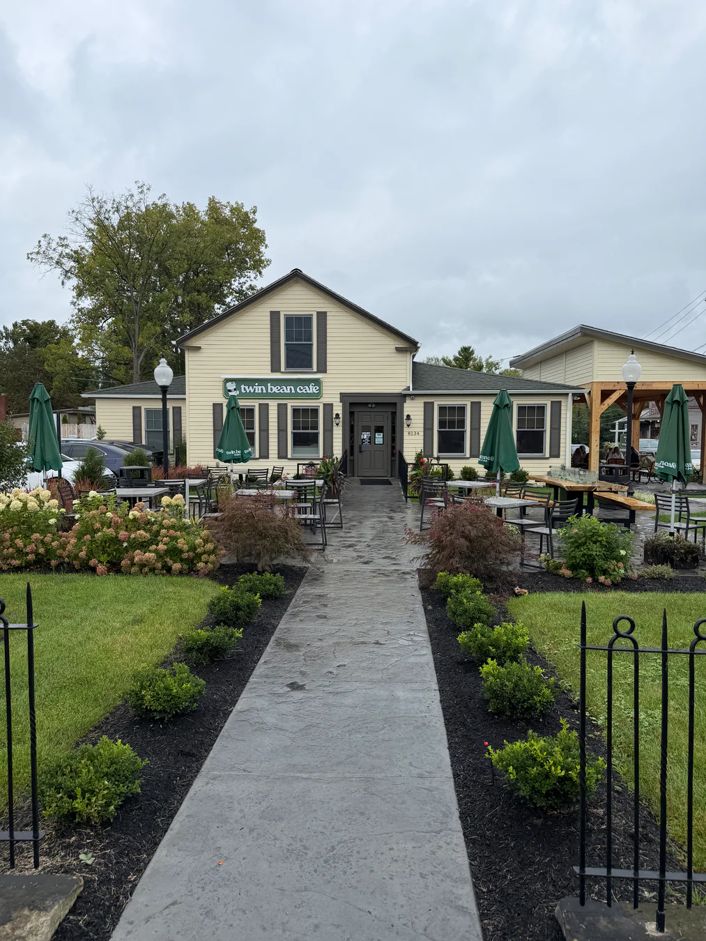 Twin Bean Cafe and its patio at 8134 Columbia Road in Olmsted Falls