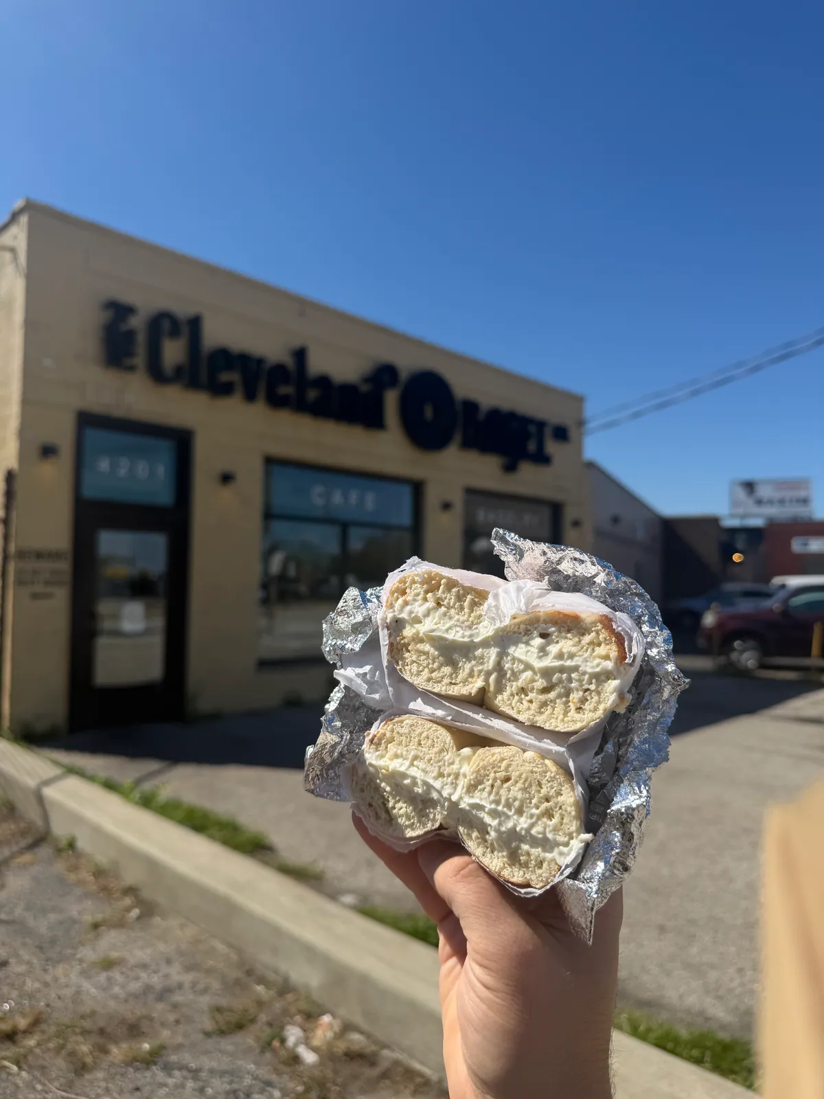 Breakfast bagel from Cleveland Bagel Company