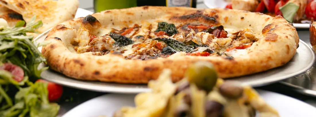 ETalian wood-fired pizza on the patio