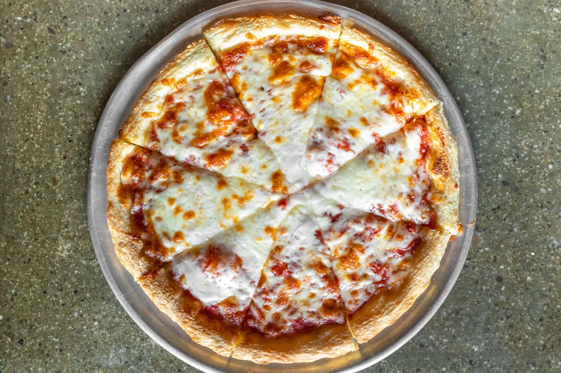 Cheese pizza from Sainato’s at Rivergate
