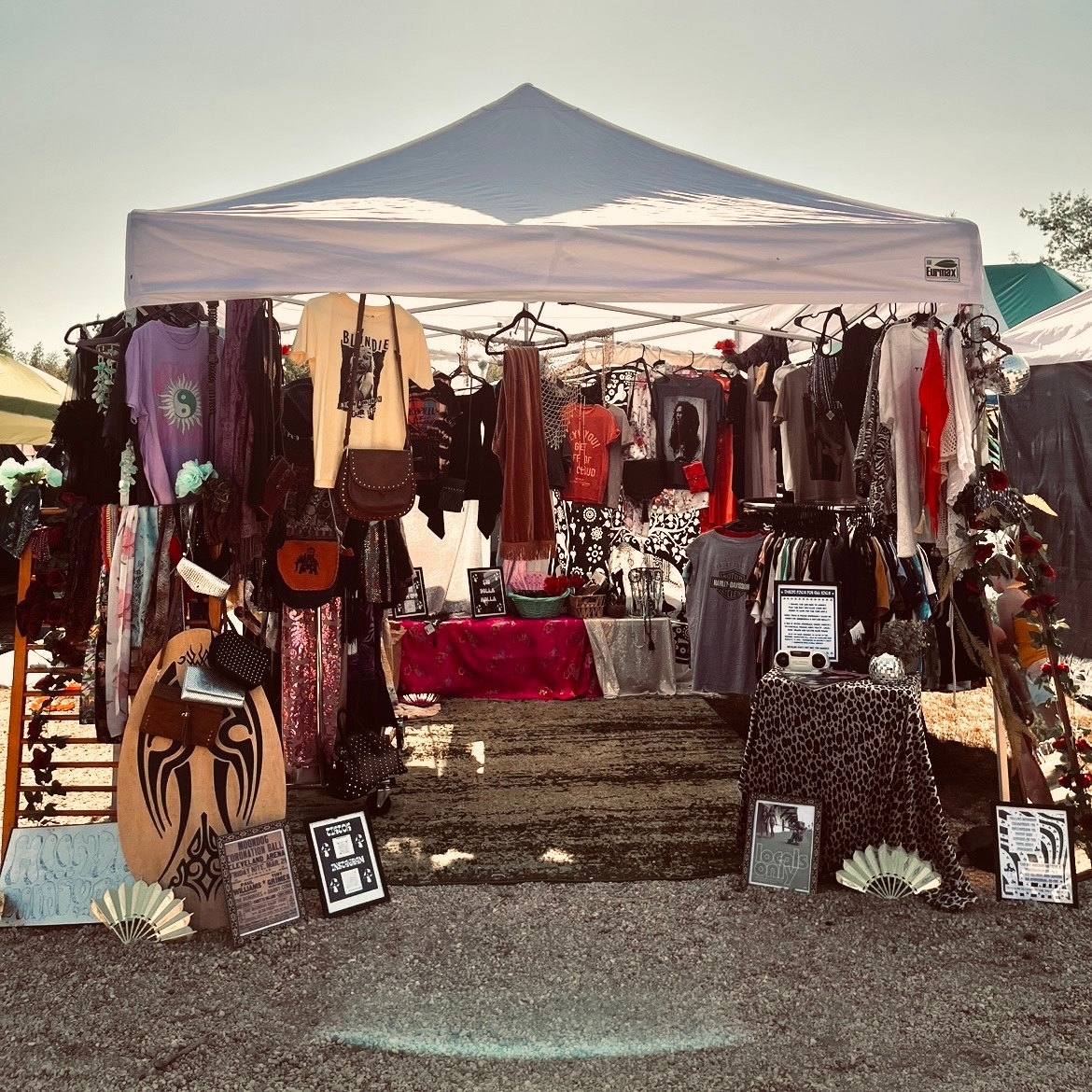 A vintage clothing vendor tent at the Beachland Flea at the Beachland Ballroom in Collinwood, Cleveland